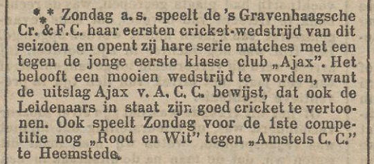 1896, 's Gravenhaagsche-Ajax